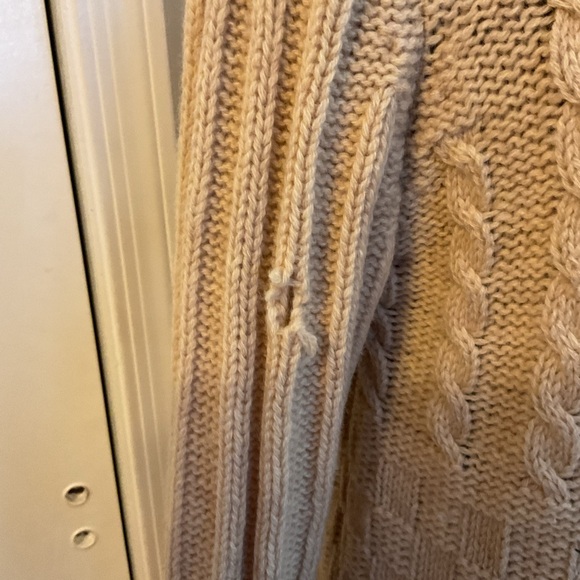 🩷 VTG Leroy Knitwear Womens Cardigan Sweater Tan Open Front Long Sleeve Sz M - Picture 7 of 9